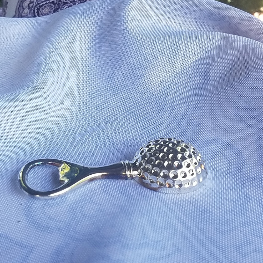 Silver Golf Ball Bottle Opener